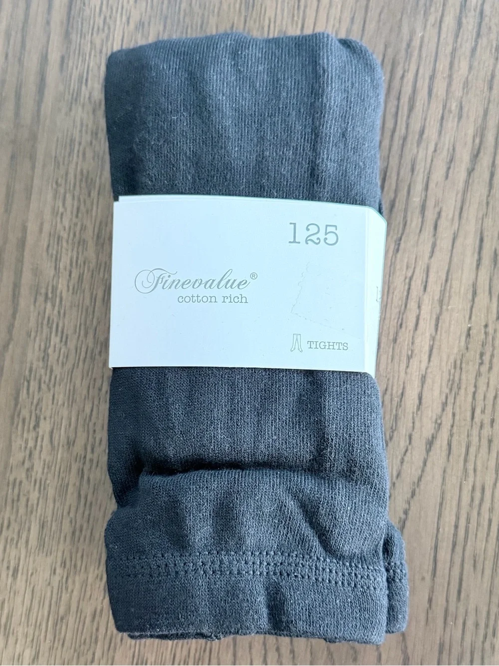 Girls Finevalue Cotton-Rich Girls Tights - Black Size 125 (4-6)